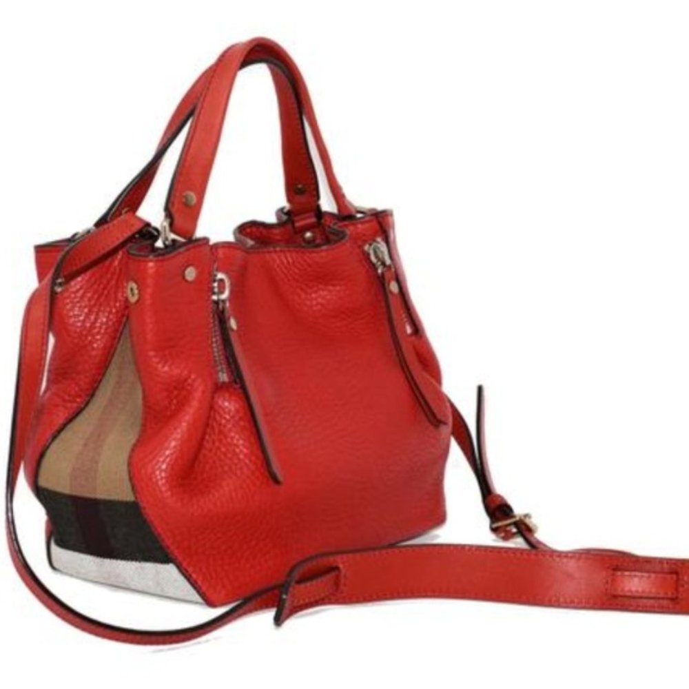 NEW BURBERRY red Calfskin Small Maidstone Tote - Picture 4 of 7